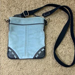 Blue Suede Coach Crossbody Purse